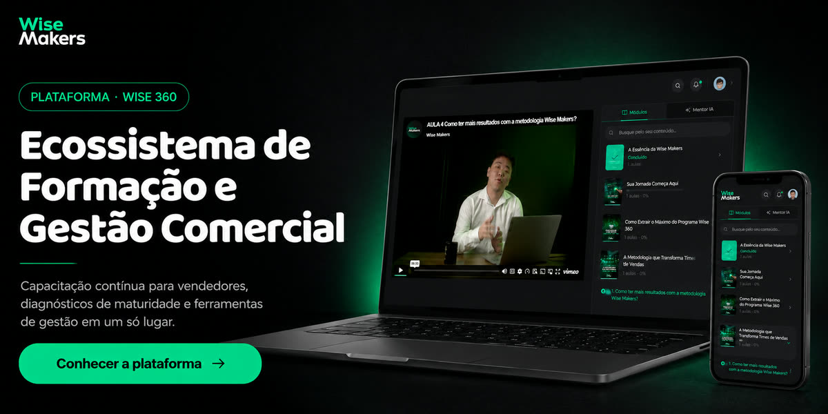 Plataforma · Wise 360. Ecossistema de Formação e Gestão Comercial Conhecer a plataforma.