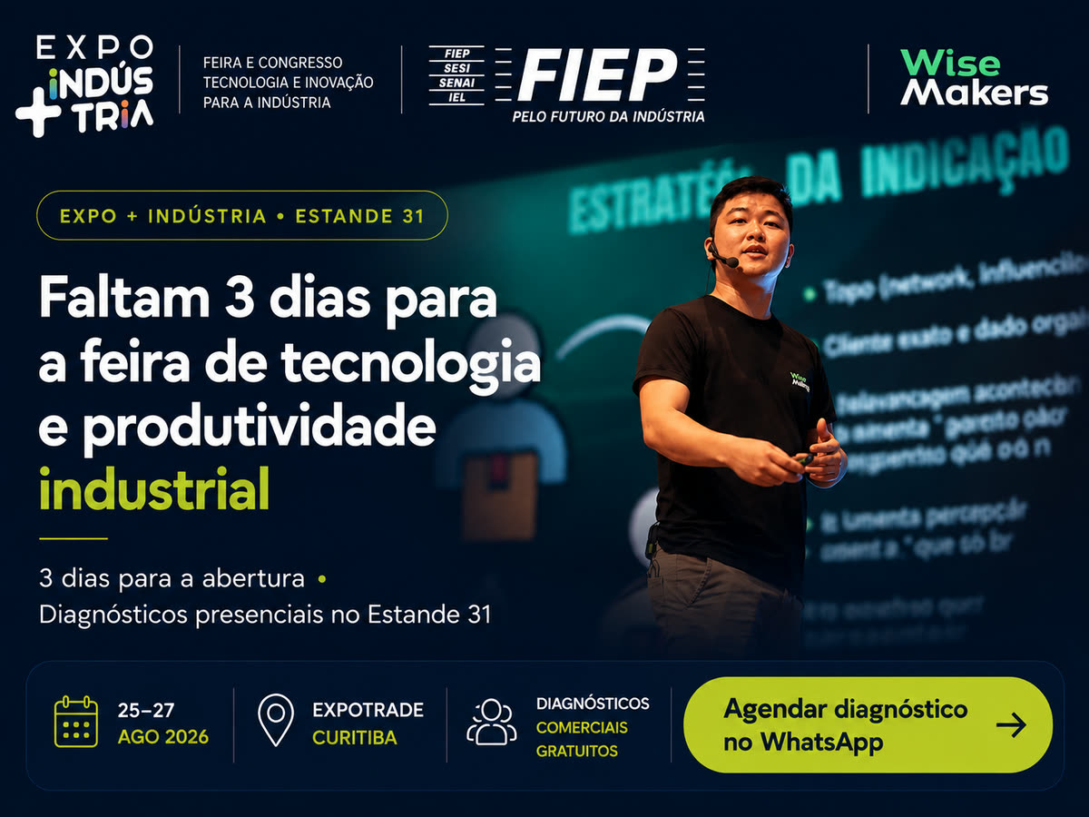 Faltam 3 dias. Sua indústria já tem hora marcada no Estande 31? Reservar meu horário.