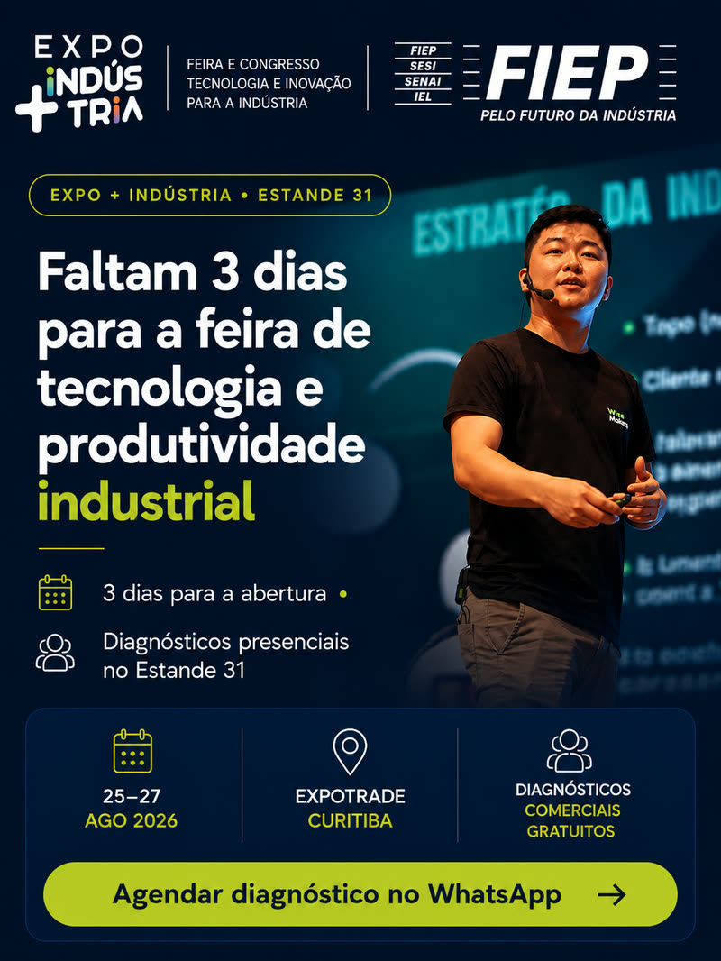Faltam 3 dias. Sua indústria já tem hora marcada no Estande 31? Reservar meu horário.