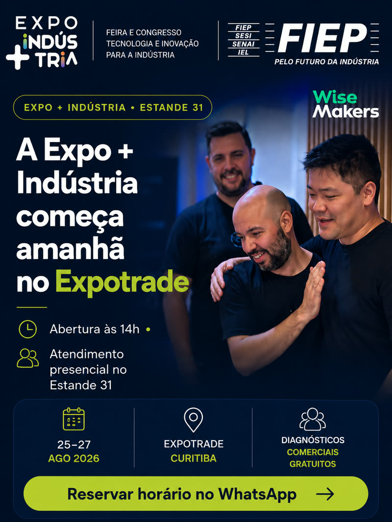 É amanhã. A Expo + Indústria começa amanhã, às 14h Reservar meu horário.