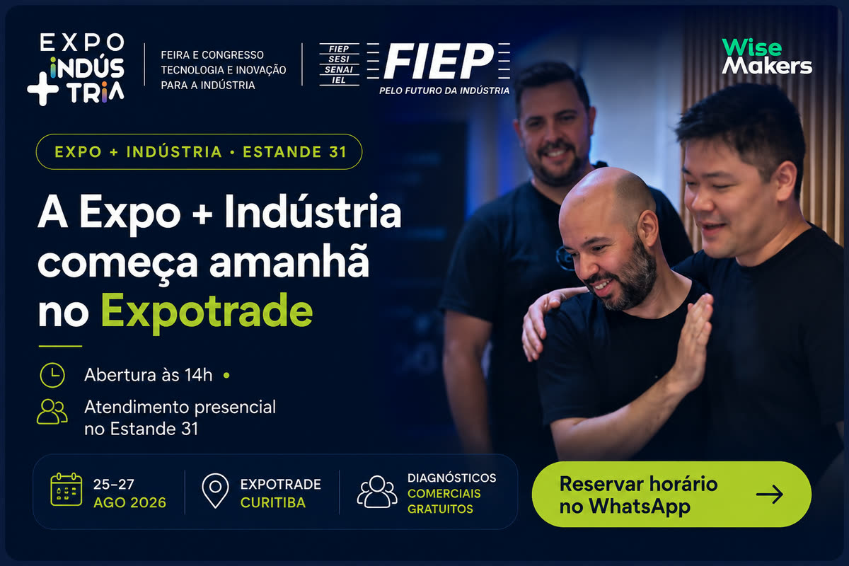 É amanhã. A Expo + Indústria começa amanhã, às 14h Reservar meu horário.
